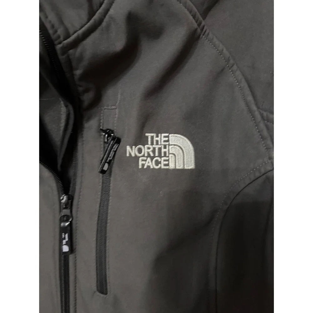 The North Face Summit Series Mens Softshell Jacket Gray Full Zip Fleece Lined M‎